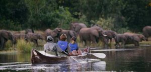 Canoe rides on Lake Manyara